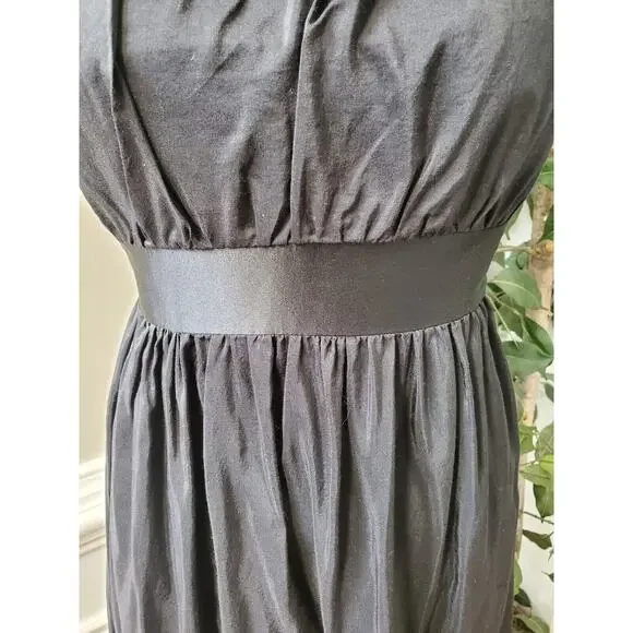 Gap Women's Black Solid Cotton Off The Shoulder Casual Knee Length Dress Size 12 - Picture 3 of 13